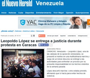 Así reseñan los medios internacionales la entrega de Leopoldo López