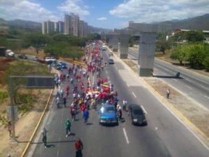 Así fue la “mini” marcha del oficialismo en Guarenas (Foto)