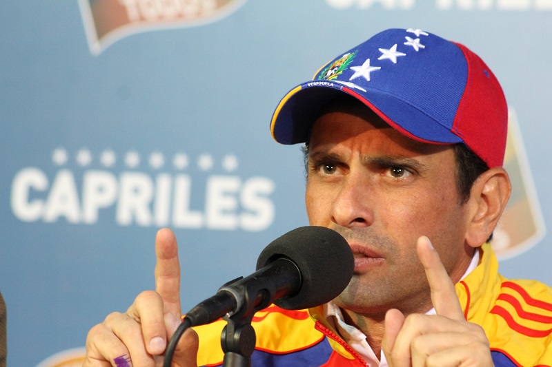 Capriles dice que las cosas no se van a calmar en Venezuela