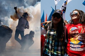 La Venezuela polarizada desde un puente de Caracas (Fotos)