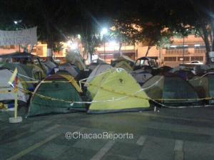 Campamento Libertad en la Plaza Bolívar de Chacao en total tranquilidad (Foto)