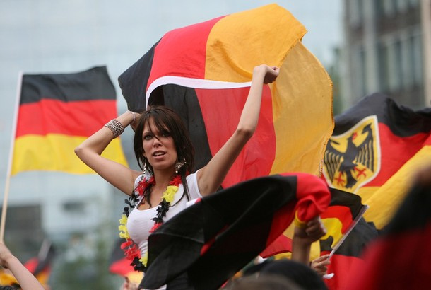 Supporters of Germany's football team wa