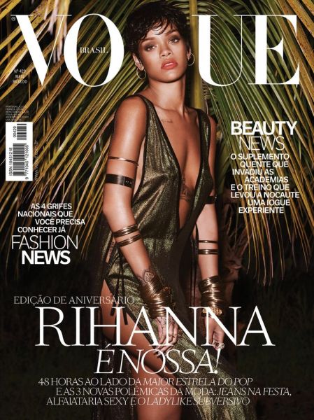 Rihanna - sexy-Topless-nude for Vogue Brasil Magazine (May 2014) cover 1