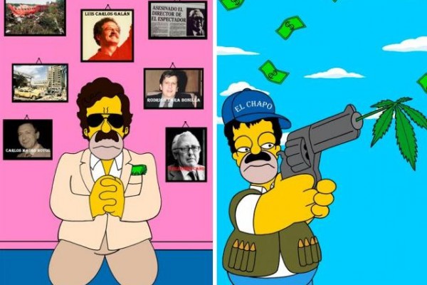 Homero Simpson se convierte en Pablo Escobar y en “El Chapo”