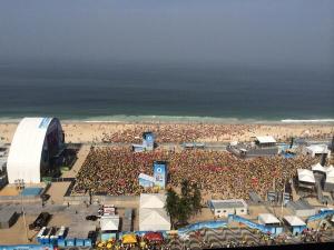Vista aérea de Copacabana en pleno Brasil vs Chile (Foto)