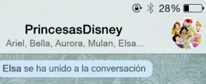 Así es el grupo de Whatsapp de las Princesas de Disney