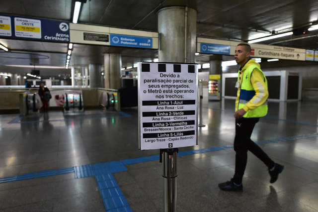 Trabajadores del metro de Sao Paulo mantendrán huelga