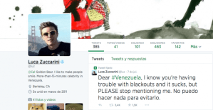Joven italiano está harto de las menciones vía twitter por problemas de luz en Venezuela