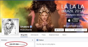 Shakira – la nueva reina de Facebook