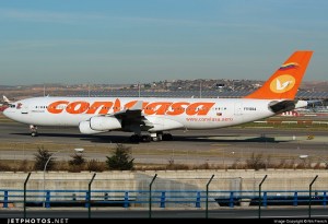 El Airbus 340-200 de Conviasa retenido en Francia por deudas