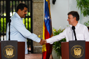 Santos insta a Maduro a trabajar juntos por Colombia y Venezuela