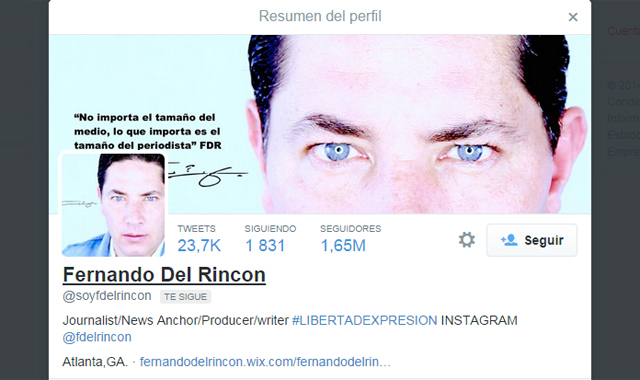 La nueva bio de Fernando del Rincón en Twitter… ¿Una puntica? (Fotos)