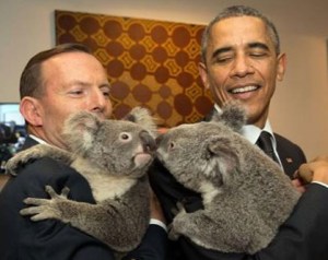 Políticos recibieron abrazos de koalas, en la cumbre del G/20 que se celebra en Australia