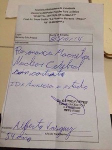 WOW: Médico bolivariano indica resonancia “macnetica” por caso de “annecia”