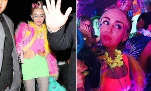 Miley Cyrus festejó en topless su alocado cumpleaños (Fotos)