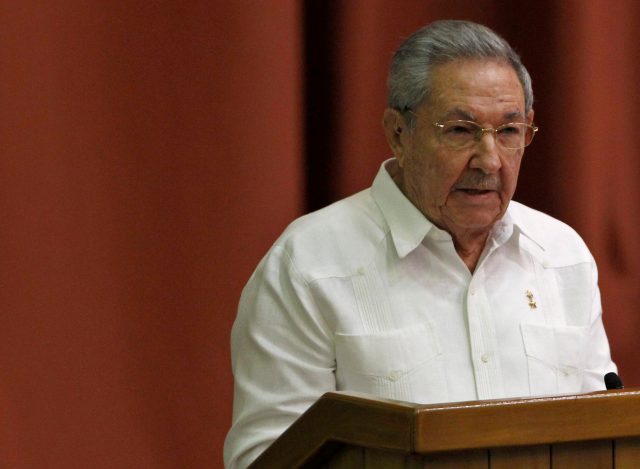 Cuba's President Raul Castro addresses the audience during the National Assembly in Havana