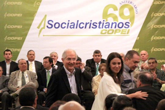 Foto: Antonio Ledezma, durante la celebración del 69 aniversario del Partido Social Cristiano COPEI