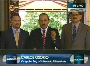 Osorio: Gobierno tiene garantizado el alimento para todo el país