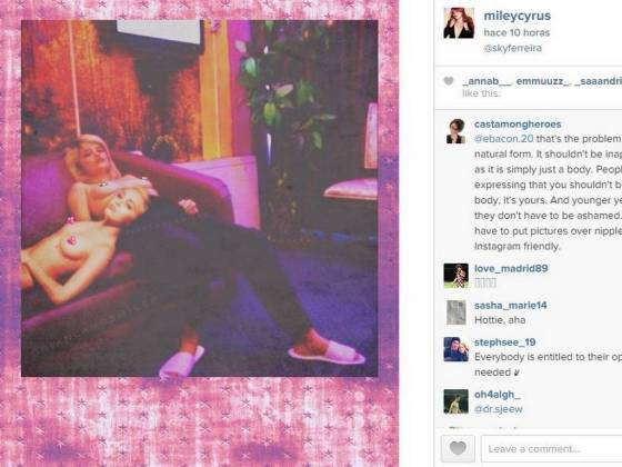Miley Cyrus enciende las redes sociales con una nueva foto en topless