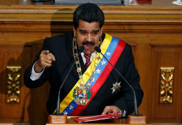Venezuela's President Nicolas Maduro addresses the national assembly in Caracas