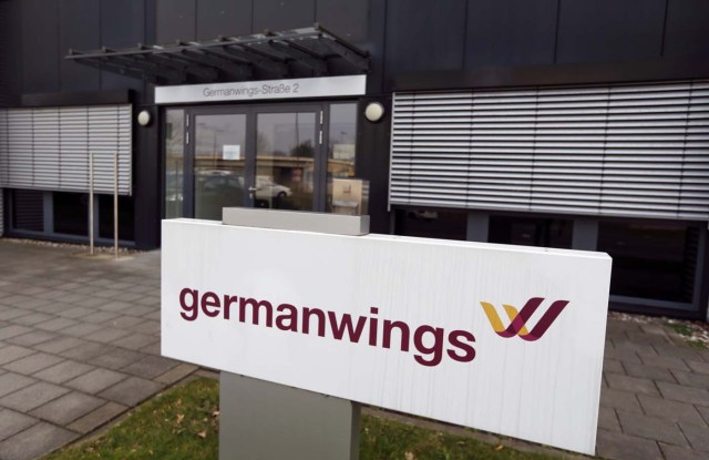 The entrance of the Germanwings headquarters is seen at Cologne Bonn airport