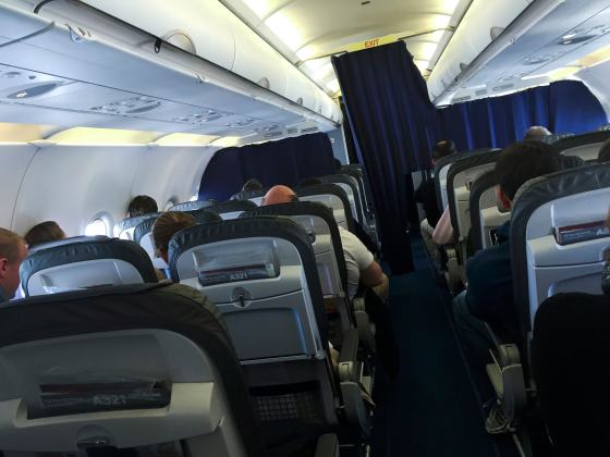 Passengers are seated aboard Airbus A321 operating Germanwings flight 4U9441, formerly 4U9525 from Barcelona to Dusseldorf