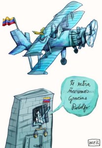 La conmovedora caricatura de Weil para Rodolfo González “El Aviador” (Foto)