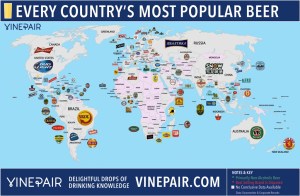 Mapa de la cerveza favorita de cada país