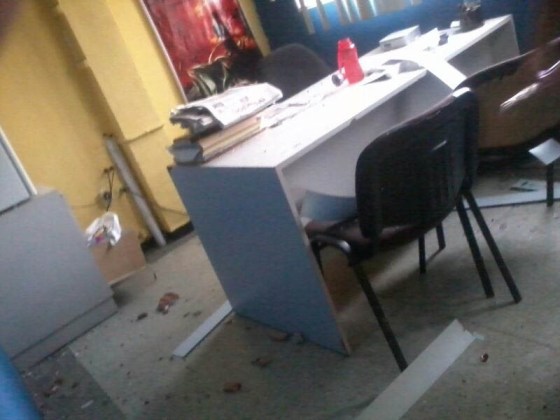Una de las oficinas tras el ataque contra  La Región hace dos años