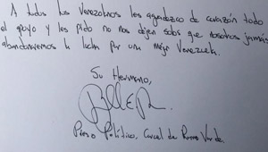La carta de Leopoldo López al pueblo venezolano
