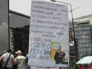 La PANCARTA que resume el sentimiento opositor en la marcha