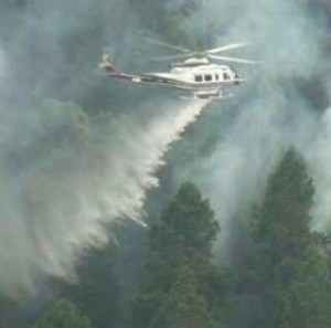 Combaten incendio forestal en El Avila con apoyo de helicópteros de la GNB