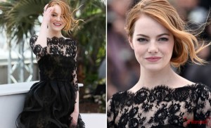 Emma Stone pelea contra el viento, el vestidito y su cabello en Cannes ¿Quién ganará? (Fotos)