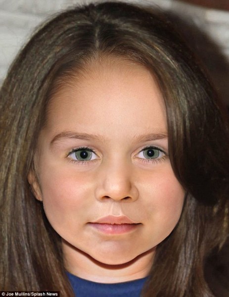 Retrato robot de la Princesa Carlota cuando tenga 10 años (Foto Daily Mail)