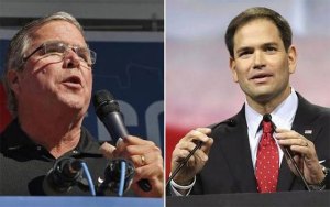 Según encuesta, Jeb Bush y Marco Rubio lideran la carrera republicana
