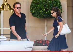 Arnold Schwarzenegger fue visto en un hotel de lujo con su exesposa