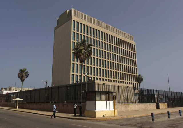 The building of the the U.S. diplomatic mission in Cuba, the USINT, is seen in Havana