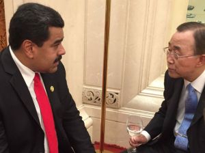 Maduro se reúne con Ban Ki-moon en medio de crisis fronteriza con Colombia