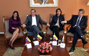 Holguín y Rodríguez acordaron planificar encuentro entre presidentes de Colombia y Venezuela