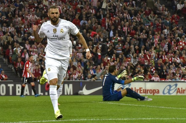 Real Madrid derrota al Athletic de Bilbao con doblete de Benzema y se coloca líder