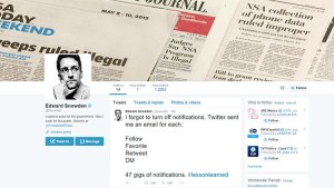 ¿Qué error ha cometido Edward Snowden en su cuenta de Twitter?