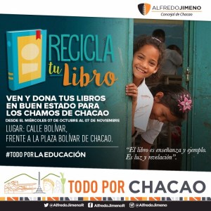 Concejal Alfredo Jimeno inició campaña  “Recicla Tu Libro” por los chamos de Chacao