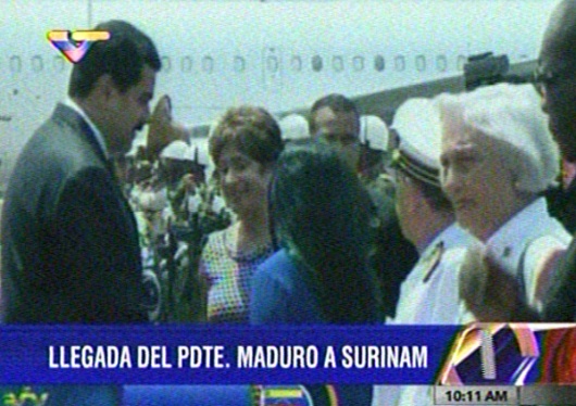 Maduro llega a Surinam para encuentro con su homólogo Dési Bouterse
