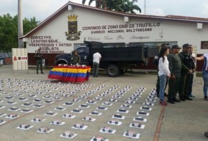 Fueron decomisados 219 kilos de cocaína en Boconó