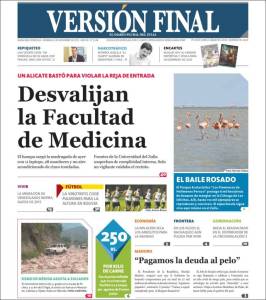 Portadas del domingo 08 de noviembre de 2015