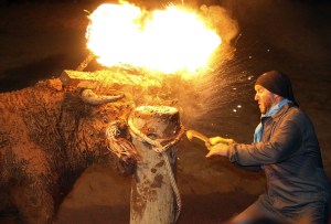 ¿Arte?… Violentos “humanos” torturan a un toro con candela en sus cuernos (FOTOS)