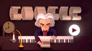 Beethoven trata de componer su obra en el “doodle” de Google