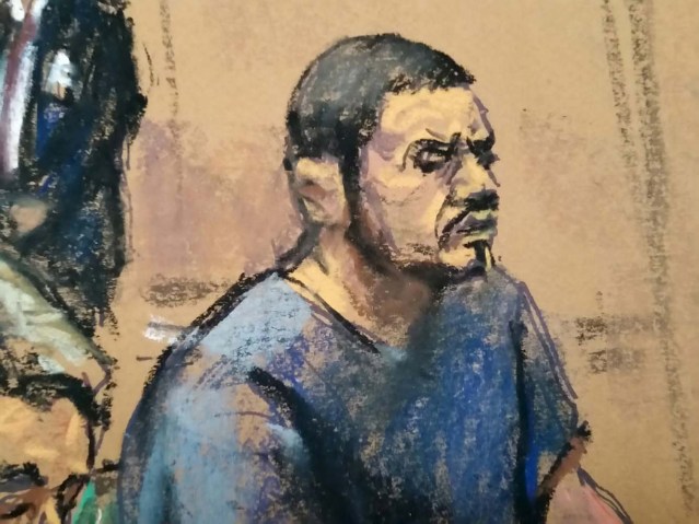 Franqui Francisco Flores de Freitas sits in federal court in Manhattan, New York, December 17, 2015, in this courtroom sketch. The two nephews of Venezuela's first lady pleaded not guilty on Thursday to U.S. charges that they conspired to import cocaine into the United States. REUTERS/Jane Rosenberg      ATTENTION EDITORS - THIS PICTURE WAS PROVIDED BY A THIRD PARTY. REUTERS IS UNABLE TO INDEPENDENTLY VERIFY THE AUTHENTICITY, CONTENT, LOCATION OR DATE OF THIS IMAGE. EDITORIAL USE ONLY. NOT FOR SALE FOR MARKETING OR ADVERTISING CAMPAIGNS. NO RESALES. NO ARCHIVE. THIS PICTURE IS DISTRIBUTED EXACTLY AS RECEIVED BY REUTERS, AS A SERVICE TO CLIENTS