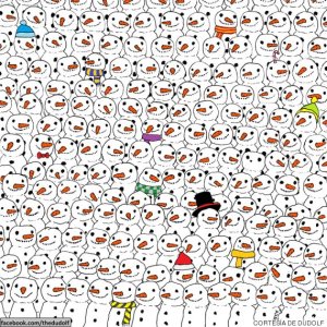 Consigue el panda escondido entre los muñecos de nieve (imagen)