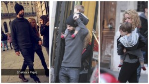Shakira y Piqué pasean en París junto al pequeño Sasha
